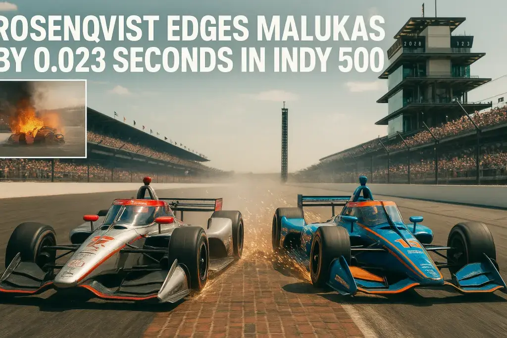 Rosenqvist edges Malukas by 0.023 seconds in Indy 500
