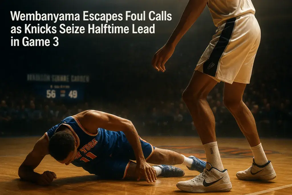 Wembanyama Escapes Foul Calls as Knicks Seize Halftime Lead in Game 3
