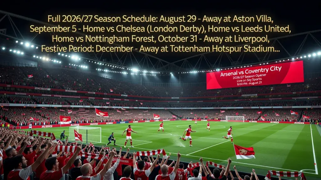 Arsenal Open Premier League Title Defence Against Coventry on Opening Night