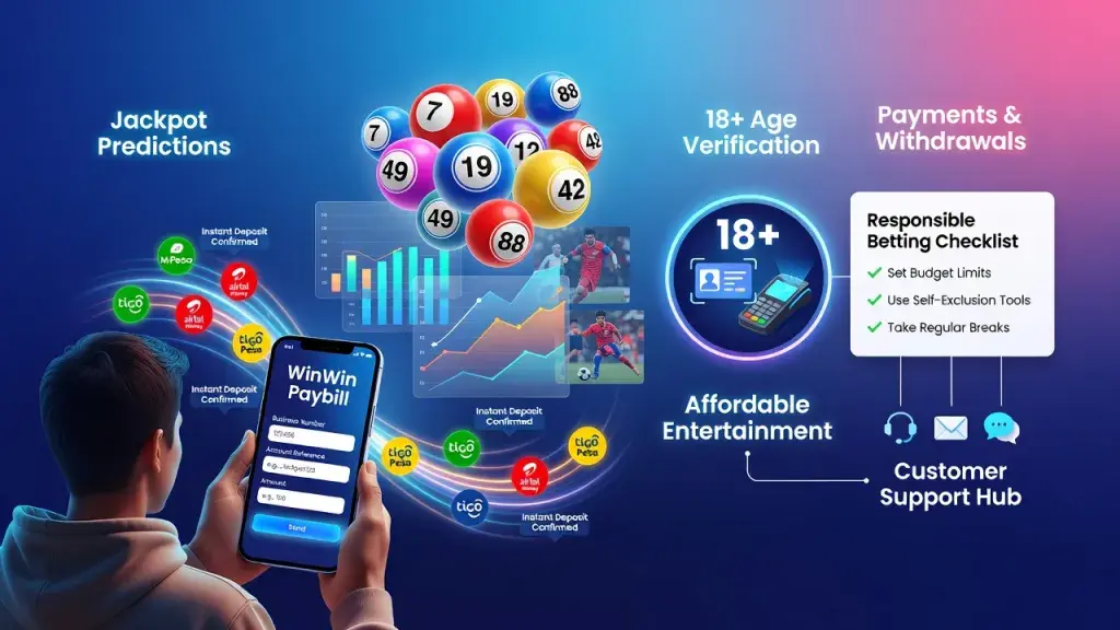 WinWin Paybill Explained: Jackpot Predictions, Payments, Withdrawals, Responsible Betting, Age Limits, Affordable Entertainment and Customer Support
