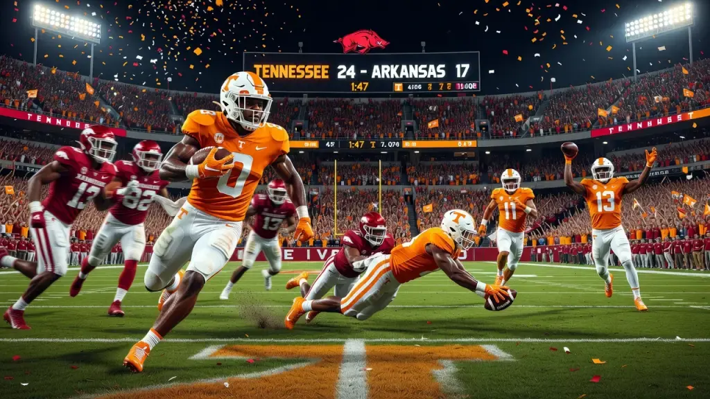 Bishop's Late Burst Lifts Tennessee Past Arkansas in Fayetteville